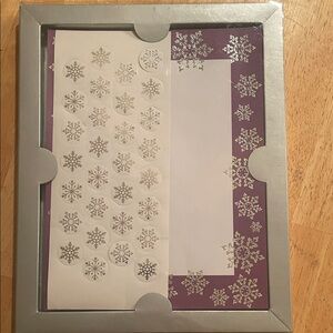 Holiday Stationery Set with Snowflake Design